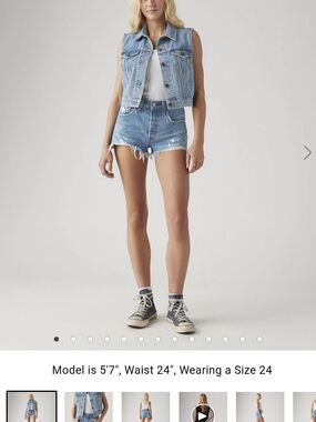 Levi's 501 High-waisted Denim Shorts SZ 32